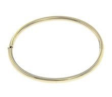 Load image into Gallery viewer, 18K WHITE GOLD BRACELET RIGID BANGLE, 4mm OVAL ROUNDED TUBE SMOOTH.
