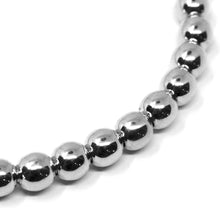 Load image into Gallery viewer, 18k white gold bracelet, semirigid, elastic, big 5 mm smooth balls spheres.
