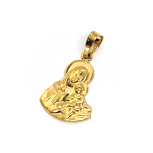 Load image into Gallery viewer, 18K YELLOW GOLD VIRGIN MARY AND JESUS CHRIST 20mm FLAT VERY DETAILED PENDANT
