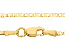 Charger l&#39;image dans la galerie, 18K YELLOW GOLD FLAT CHAIN NECKLACE 2mm SMALL EYES OVALS WITH CIRCLES, 18&quot; 45cm.
