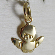 SOLID 18K YELLOW GOLD PENDANT, MINI GUARDIAN ANGEL, ENGRAVING, MADE IN ITALY.