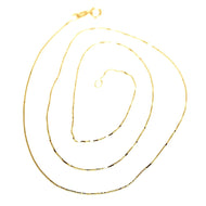 18K YELLOW GOLD CHAIN NECKLACE 0.5 mm MINI VENETIAN LINK 15.75 IN. MADE IN ITALY.