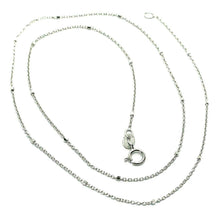 Load image into Gallery viewer, 18K WHITE GOLD CHAIN MINI THIN CIRCLE ROLO 1mm ALTERNATE FACETED CUBES 16&quot;
