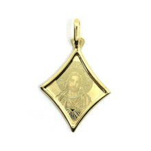Load image into Gallery viewer, 18K YELLOW GOLD MEDAL PENDANT, SACRED HEART OF JESUS, LENGTH 23mm, RHOMBUS.
