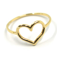 Load image into Gallery viewer, SOLID 18K YELLOW GOLD HEART LOVE RING, 10mm DIAMETER HEART CENTRAL MADE IN ITALY.
