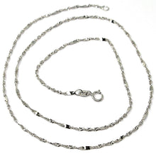 Load image into Gallery viewer, 18k white gold chain, 1.5 mm singapore rope spiral alternate link, 15.7 inches.
