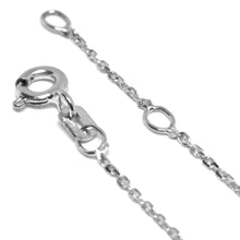 Load image into Gallery viewer, 18k white gold square rolo mini bracelet, 7.1 inches, openwork heart, Italy made
