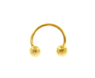 18K YELLOW GOLD PIERCING, BARBELL CURVE CIRCULAR, BALLS 5mm MADE IN ITALY.