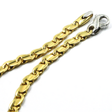 Load image into Gallery viewer, solid 18k yellow white gold bracelet flat 4mm infinite figure 8 oval wave links.
