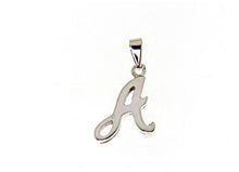 Load image into Gallery viewer, 18k white gold luster pendant with initial a letter a made in Italy 0.71 inches
