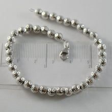 Load image into Gallery viewer, 18k white gold bracelet with finely worked spheres 5 mm balls made in Italy.
