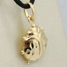 Load image into Gallery viewer, 18K YELLOW GOLD ROUNDED LADYBUG PENDANT CHARM 20 MM WORKED &amp; BRIGHT, ITALY MADE.
