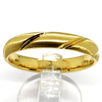 18k yellow gold band braided ring, braid woven, satin, made in Italy.