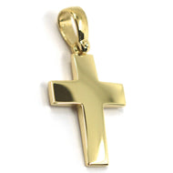 SOLID 18K YELLOW GOLD CROSS, SQUARE ROUNDED 21mm, 0.83 inches, MADE IN ITALY.