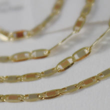 Load image into Gallery viewer, 18K YELLOW WHITE ROSE GOLD FLAT BRIGHT OVAL CHAIN 24 INCHES, 2 MM MADE IN ITALY
