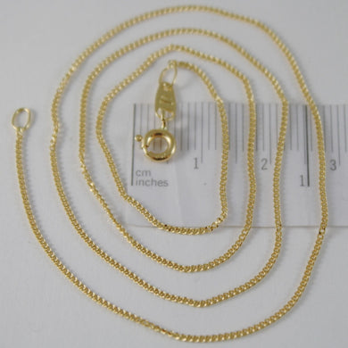 18K YELLOW GOLD CHAIN 17.7 MINI CUBAN CURB GOURMETTE LINK 1 MM, MADE IN ITALY.