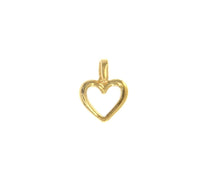 Load image into Gallery viewer, SOLID 18K YELLOW GOLD SMALL 12mm 0.47&quot; HEART PENDANT CHARM, MADE IN ITALY.
