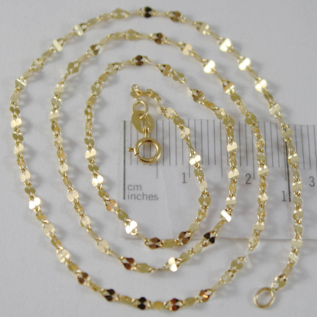 SOLID 18K YELLOW GOLD FLAT BRIGHT KITE CHAIN 20 INCHES, 2.2 MM MADE IN ITALY