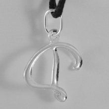 Load image into Gallery viewer, 18k white gold pendant charm initial letter D, made in Italy 0.9 inches, 22 mm

