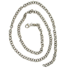 Load image into Gallery viewer, 18k white gold chain 15.75 in, round circle rolo link, diameter 4 mm made Italy
