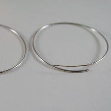 Load image into Gallery viewer, 18k white gold earrings big circle hoop 40 mm 1.57 inch diameter made in Italy.
