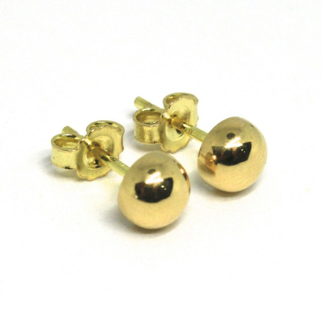 18k yellow gold earrings, mini half sphere, diameter 5 mm, 0.2