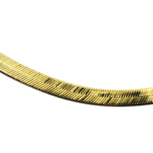 Load image into Gallery viewer, 18K YELLOW GOLD BRACELET FLAT 3.5mm BOX SNAKE FISHBONE, 7.3&quot;, 18.5cm HERRINGBONE.
