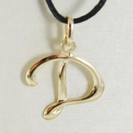 18k yellow gold pendant charm initial letter D, slightly rounded slab 18mm.