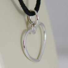Load image into Gallery viewer, 18k white gold heart pendant charm, 17 mm, luminous, bright, made in Italy.
