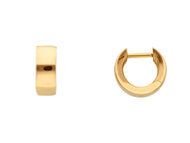 18K YELLOW GOLD HOOPS SMALL EARRINGS DIAMETER 12mm SQUARE TUBE THICKNESS 4.5mm.