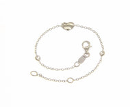 18k white gold bracelet for kids with heart and cubic zirconia made in Italy.