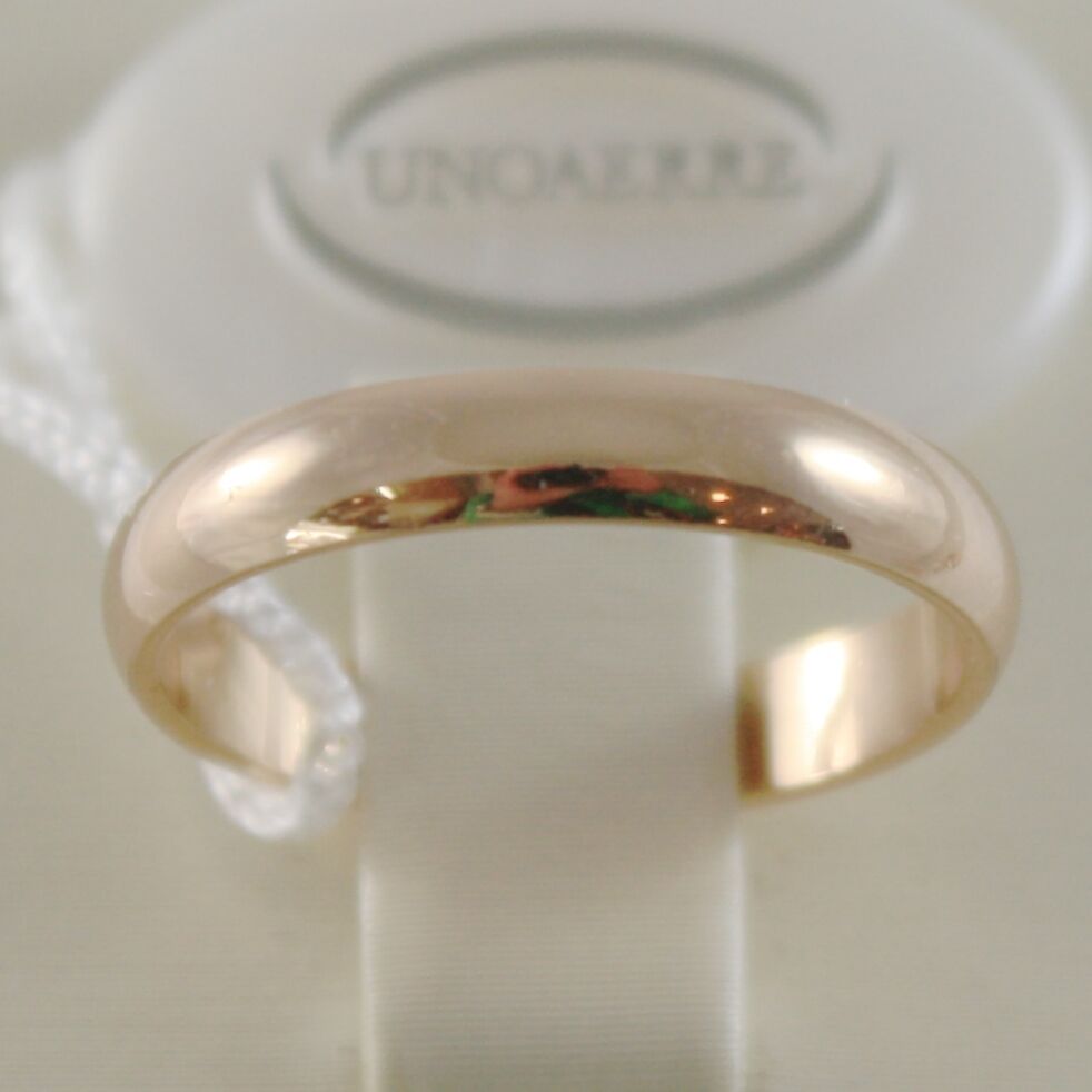 SOLID 18K YELLOW GOLD WEDDING BAND UNOAERRE RING 3 GRAMS MARRIAGE MADE IN ITALY