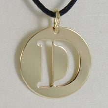 Load image into Gallery viewer, 18K YELLOW GOLD LUSTER ROUND MEDAL WITH A LETTER D MADE IN ITALY DIAMETER 0.5 IN
