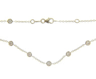 18k white gold necklace, alternate 1mm rolo chain & 3.5mm cubic zirconia, 18