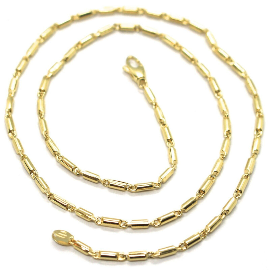 18K YELLOW GOLD CHAIN, 17.7 INCHES, ROUNDED TUBE LINK, THICKNESS 2 MM.