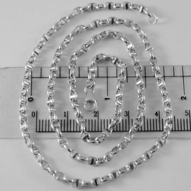 18k white gold chain sailor's navy oval mariner anchor link 3 mm, 23.6