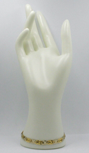 Load image into Gallery viewer, solid 18k yellow white gold bracelet big flat 6.5mm infinite oval ondulate links.
