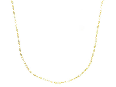 18K YELLOW GOLD CHAIN SMALL CABLE 1mm OVAL LINKS LENGTH 16