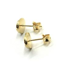 Load image into Gallery viewer, 18K YELLOW GOLD ROUNDED 9mm HEART EARRINGS, BUTTERFLY CLOSURE, MADE IN ITALY.
