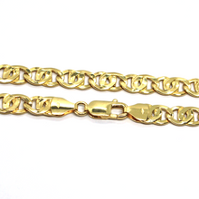 Load image into Gallery viewer, 18K YELLOW GOLD CHAIN TIGER EYE INFINITY FLAT BIG LINKS 6 mm, LENGTH 20&quot;, 50cm.
