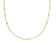 18K YELLOW GOLD CHAIN, SINGAPORE ROPE SPIRAL ALTERNATE OVALS WITH RAYS, 15.7