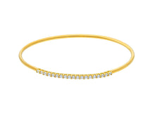 Cargar imagen en el visor de la galería, 18K YELLOW GOLD BRACELET, RIGID, BANGLE, 2 MM THICKNESS, SMOOTH, CUBIC ZIRCONIA.
