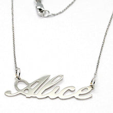 Load image into Gallery viewer, 18k white gold name necklace, Alice, available any name, made in Italy
