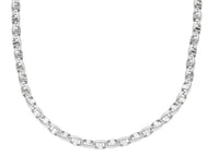 18K WHITE GOLD CHAIN SAILOR'S NAUTICAL NAVY MARINER OVAL 3.5mm LINK, 20