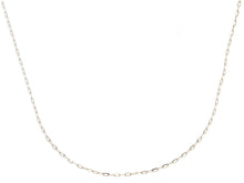 Load image into Gallery viewer, 18K WHITE GOLD CHAIN SMALL SQUARED CABLE 1mm OVAL LINKS, 20&quot; 50cm MADE IN ITALY.
