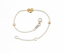 Load image into Gallery viewer, 18k rose &amp; white gold bracelet for kids with heart and zirconia.
