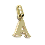 SOLID 18K YELLOW GOLD PENDANT MINI INITIAL LETTER A, 1 CM, 0.4 INCHES.
