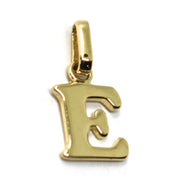 SOLID 18K YELLOW GOLD PENDANT MINI INITIAL LETTER E, 1 CM, 0.4 INCHES.