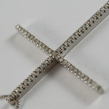 Load image into Gallery viewer, SOLID 18K WHITE GOLD NECKLACE WITH BIG CROSS, DIAMONDS, DIAMOND MADE IN ITALY.
