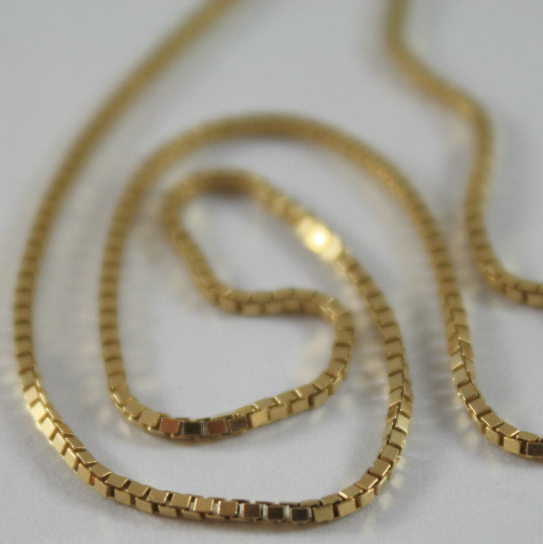 SOLID 18K YELLOW GOLD CHAIN NECKLACE WITH 1mm VENETIAN LINK 23.6
